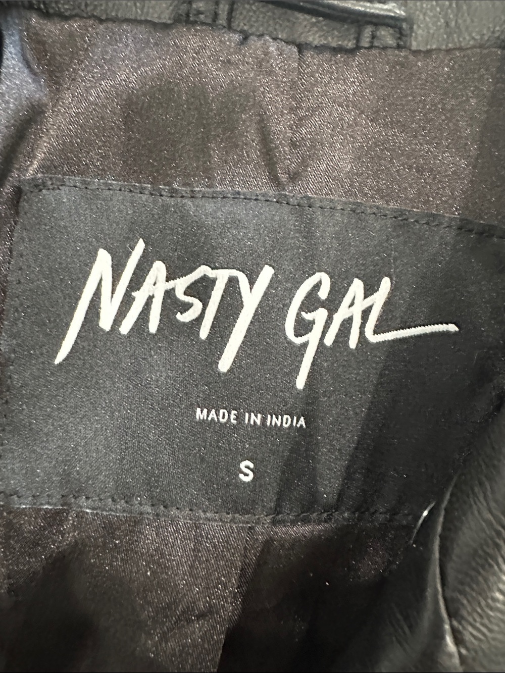 Nasty Gal Black 💯 Leather Moto Jacket with Silver Hardware - Picture 3 of 9